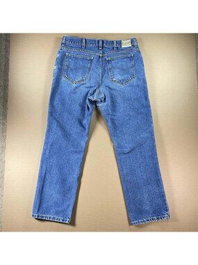 Vintage 90s LEE Blue Tab M.R. Zip Fly Light Wash Denim Jeans Men’s Sz 33x29